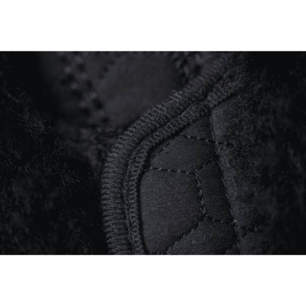 Dressur gjord Anatomisk sort tekstil ultracloseup