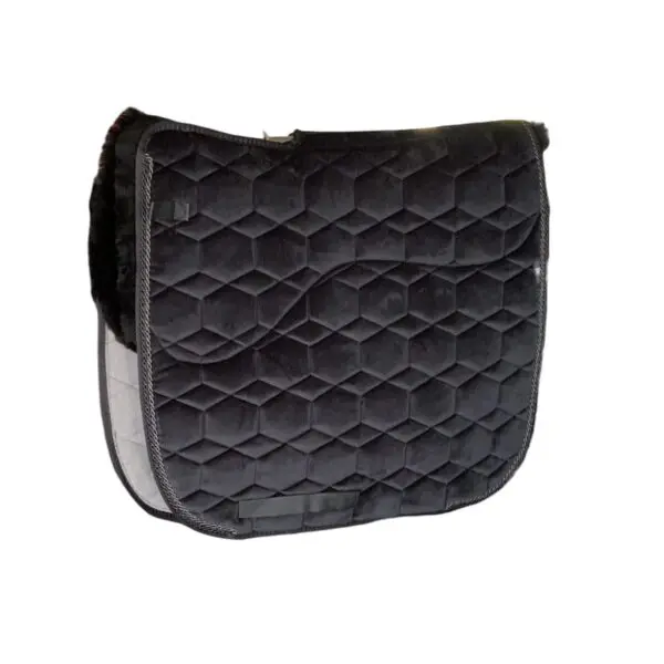 Mattes dressur underlag, med Correction. Sort str L  "Open Cut" velvet