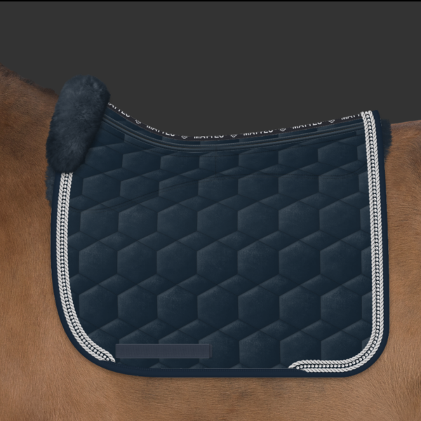 Mattes dressur underlag velvet Navy str L med spine free og correction