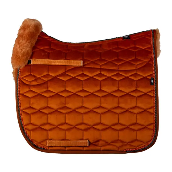 Mattes Fleece tæppe Nougat/Cognac Efterår/vinter 2025 med lamme kant i front 145/150 cm - Billede 4