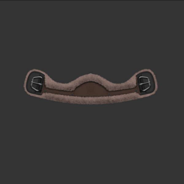 Western gjord SLIM-LINE - Crescent Brown læder /  Cappuccino lam 80 cm