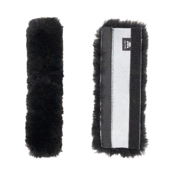 Lammetunnel til nakkestykke eller tøjler med velcro i forskellige længder, sort